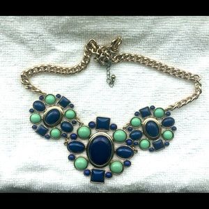 Navy and teal accent necklace